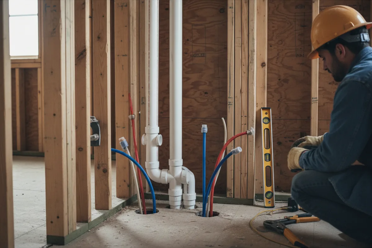 Drain and supply rough-in during Toilet Repair and Installation in East Canaan