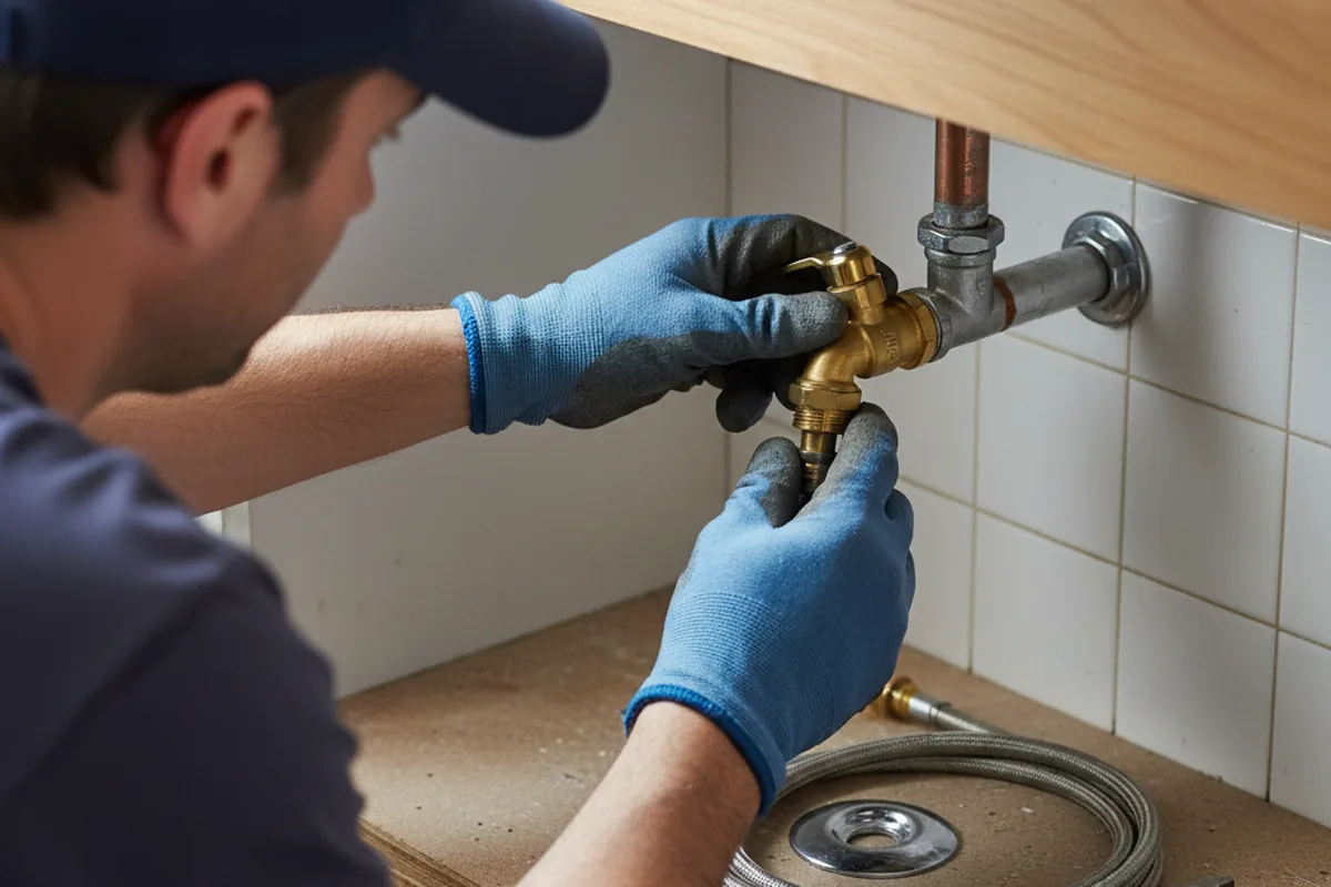 Shutoff valve and fitting work during Emergency Plumbing in East Canaan